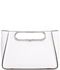 Color:Optic White - Image 1 - Chelsea Large Contrast Silver Convertible Clutch