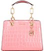 Color:Camila Rose - Image 1 - Cynthia Small N/S Glimmer Croco Embossed Satchel Bag