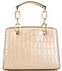 Color:Camel - Image 2 - Cynthia Small N/S Glimmer Croco Embossed Satchel Bag