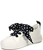Color:Navy/Optic White - Image 4 - Evy Ribbon Lace Up Leather Sneakers