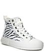 Color:Optic/Silver - Image 1 - Evy Zebra Print Sequin High Top Sneakers