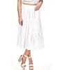 Color:White - Image 4 - Eyelet Tiered Midi Skirt