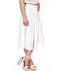 Color:White - Image 5 - Eyelet Tiered Midi Skirt