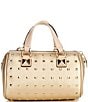 Color:Pale Gold - Image 2 - Grayson Small Studded Metallic Leather Duffle Crossbody Bag
