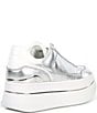 Color:Silver - Image 2 - Hayes Metallic Leather Platform Lace Up Sneakers