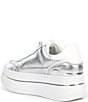 Color:Silver - Image 3 - Hayes Metallic Leather Platform Lace Up Sneakers