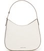 Color:Optic White - Image 1 - Kensington Pebbled Leather Silver Hardware Large Hobo Shoulder Bag