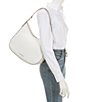 Color:Optic White - Image 4 - Kensington Pebbled Leather Silver Hardware Large Hobo Shoulder Bag