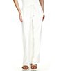 Color:White - Image 1 - Linen Pull On Pant
