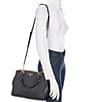 Color:Black - Image 4 - Marilyn Saffiano Leather Medium Satchel Bag