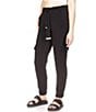 Color:Black - Image 4 - Matte Jersey High Rise Utility Pants