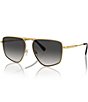 Color:Shiny Gold - Image 1 - Men's MK1153 58mm Aviator Sunglasses