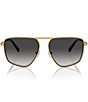 Color:Shiny Gold - Image 2 - Men's MK1153 58mm Aviator Sunglasses