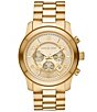 Color:Gold - Image 1 - Men's Runway Chronograph Gold-Tone Stainless Steel Bracelet Watch