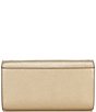 Color:Pale Gold - Image 2 - Mona Large Metallic Leather Clutch