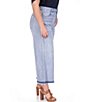 Color:Sky Haze Wash - Image 4 - Plus Size Stretch Denim High Rise Cropped Flare Leg Jeans