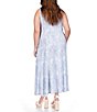 Color:Chambray - Image 2 - Plus Size Stretch Scoop Neck Sleeveless Maxi Dress