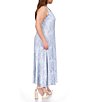 Color:Chambray - Image 4 - Plus Size Stretch Scoop Neck Sleeveless Maxi Dress