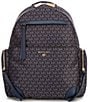 Color:Admiral Blue - Image 1 - Signature Logo Prescott Nylon Large Backpack
