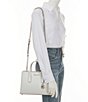 Color:Optic White - Image 4 - Silver Hardware Ruthie Small Satchel Bag