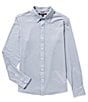 Color:Danish Blue - Image 1 - Slim-Fit Gingham Stretch Long-Sleeve Woven Shirt