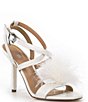 Color:Optic White - Image 1 - Whitby Leather Feather Pom-Pom Dress Sandals