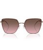 Color:Rose Gold/Pink - Image 2 - Women's 0MK1143D Fuji 61mm Cat Eye Sunglasses