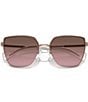Color:Rose Gold/Pink - Image 5 - Women's 0MK1143D Fuji 61mm Cat Eye Sunglasses