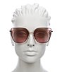 Color:Rose Gold/Pink - Image 6 - Women's 0MK1143D Fuji 61mm Cat Eye Sunglasses