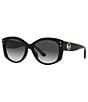 Color:Black - Image 1 - Women's Charleston 54mm Cat Eye Sunglasses