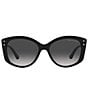 Color:Black - Image 2 - Women's Charleston 54mm Cat Eye Sunglasses