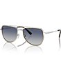 Color:Shiny Silver - Image 1 - Women's Mk1155 58mm Aviator Sunglasses
