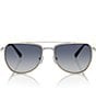 Color:Shiny Silver - Image 2 - Women's Mk1155 58mm Aviator Sunglasses