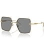 Color:Light Gold/Grey - Image 1 - Women's MK1157 58mm Square Sunglasses