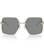 Color:Light Gold/Grey - Image 2 - Women's MK1157 58mm Square Sunglasses