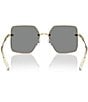 Color:Light Gold/Grey - Image 4 - Women's MK1157 58mm Square Sunglasses