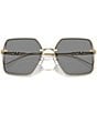 Color:Light Gold/Grey - Image 5 - Women's MK1157 58mm Square Sunglasses