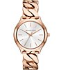 Color:Rose Gold - Image 1 - Women's Runway Three-Hand Rose Gold Tone Stainless Steel Bracelet Watch