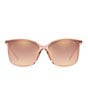 Color:Brown - Image 2 - Women's Zermatt Mirrored Square 61mm Polarized Sunglasses