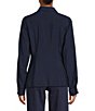 Color:Midnight Blue - Image 2 - MICHAEL Michael Kors Drapey Poplin Ruched Button Front Top