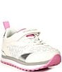 Color:White/Pink - Image 1 - MICHAEL Michael Kors Girls' Bille Dorian Metallic Detail Sneakers (Toddler)