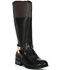 Color:Black/Chocolate - Image 1 - MICHAEL Michael Kors Girls' Finley Hamilton Leather Tall Riding Boots (Infant)