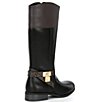 Color:Black/Chocolate - Image 2 - MICHAEL Michael Kors Girls' Finley Hamilton Leather Tall Riding Boots (Infant)