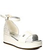 Color:White/Silver Glitter - Image 1 - MICHAEL Michael Kors Girls' Richie Glitter Platform Sandals (Toddler)