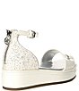 Color:White/Silver Glitter - Image 2 - MICHAEL Michael Kors Girls' Richie Glitter Platform Sandals (Toddler)