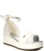 Color:White/Silver Glitter - Image 1 - MICHAEL Michael Kors Girls' Richie Glitter Platform Sandals (Youth)