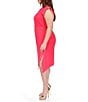 Color:Deep Pink - Image 3 - MICHAEL Michael Kors Plus Size Matte Jersey Crew Neck Sleeveless Astor Studded Front Slit Sheath Dress