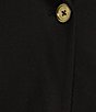 Color:Black - Image 5 - MICHAEL Michael Kors Plus Size Ponte Knit Notch Lapel Long Sleeve Button Front Blazer