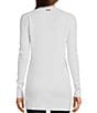 Color:White - Image 2 - MICHAEL Michael Kors Ribbed Knit V-Neck Long Sleeve Fitted Button Front Cardigan