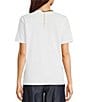 Color:White - Image 2 - MICHAEL Michael Kors Solid Jersey Knit Chain Detail Crew Neck Short Sleeve Relaxed Fit Tee